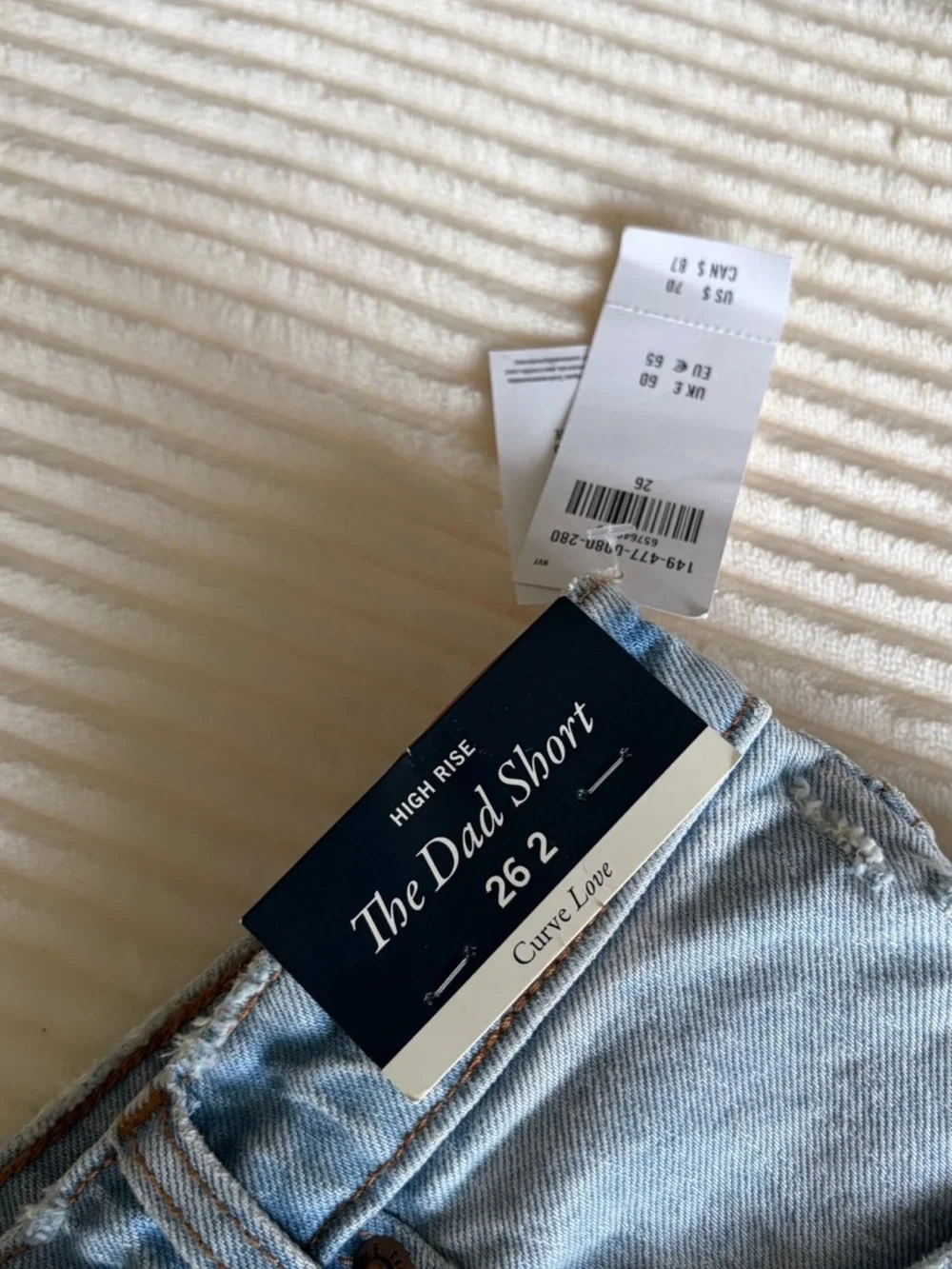 Abercrombie & Fitch Light Blue High-Rise Frayed Denim Shorts